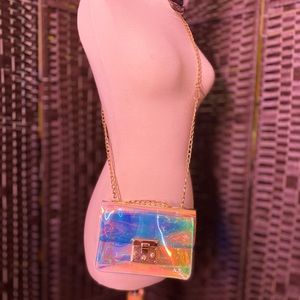 Holographic Iridescent Clear Rainbow Crossbody Bag